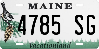 ME license plate 4785SG