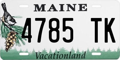 ME license plate 4785TK