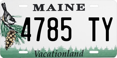 ME license plate 4785TY