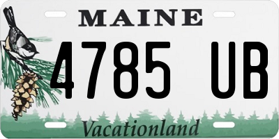 ME license plate 4785UB