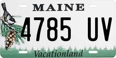 ME license plate 4785UV