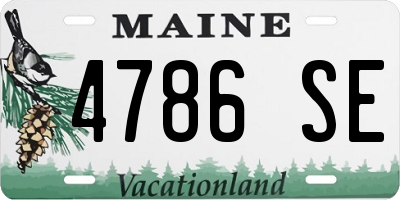 ME license plate 4786SE