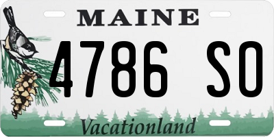 ME license plate 4786SO