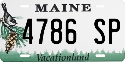 ME license plate 4786SP