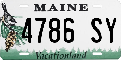 ME license plate 4786SY