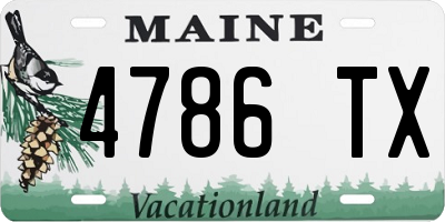 ME license plate 4786TX