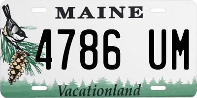 ME license plate 4786UM