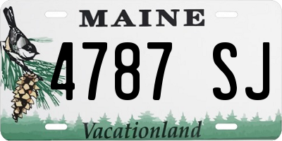 ME license plate 4787SJ