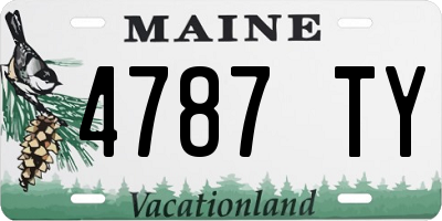 ME license plate 4787TY