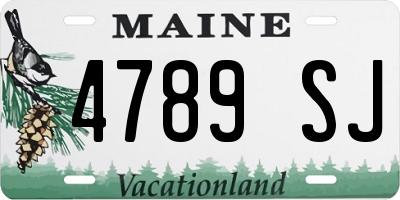 ME license plate 4789SJ