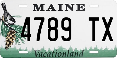 ME license plate 4789TX