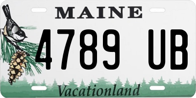 ME license plate 4789UB
