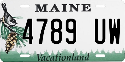 ME license plate 4789UW