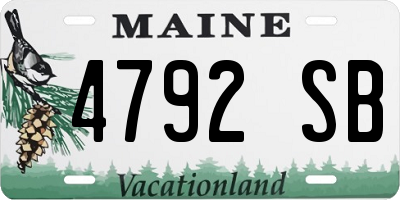 ME license plate 4792SB