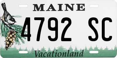 ME license plate 4792SC