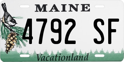 ME license plate 4792SF