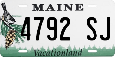ME license plate 4792SJ