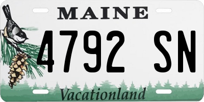 ME license plate 4792SN