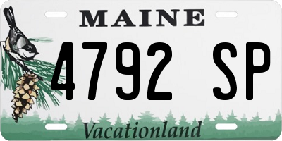 ME license plate 4792SP
