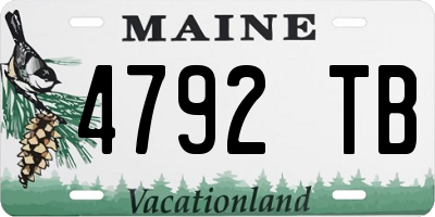 ME license plate 4792TB
