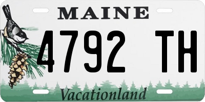 ME license plate 4792TH