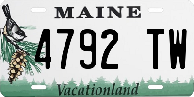 ME license plate 4792TW