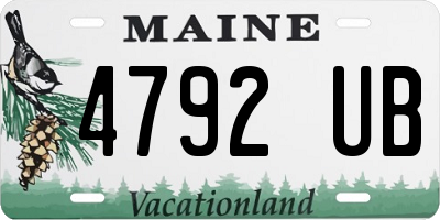 ME license plate 4792UB
