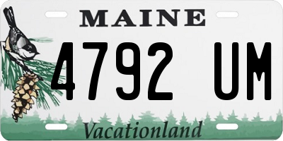 ME license plate 4792UM
