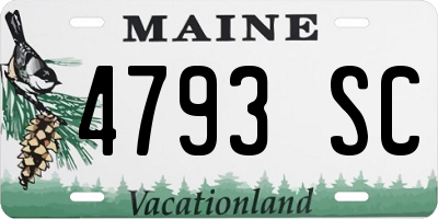 ME license plate 4793SC