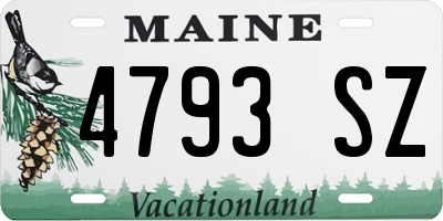 ME license plate 4793SZ