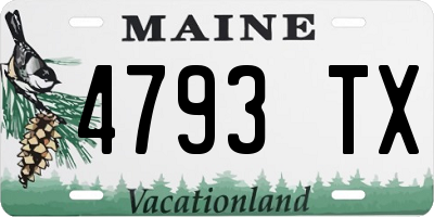 ME license plate 4793TX