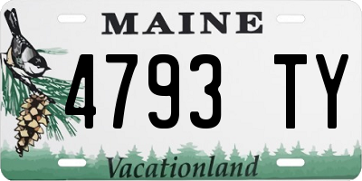 ME license plate 4793TY