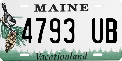 ME license plate 4793UB