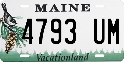 ME license plate 4793UM
