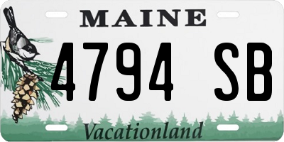 ME license plate 4794SB