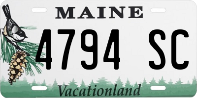 ME license plate 4794SC