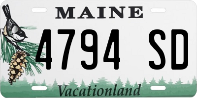 ME license plate 4794SD
