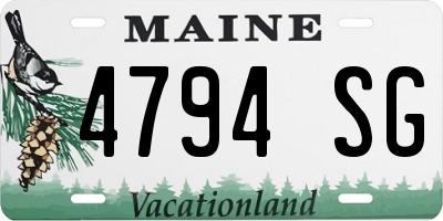 ME license plate 4794SG