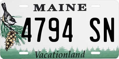 ME license plate 4794SN