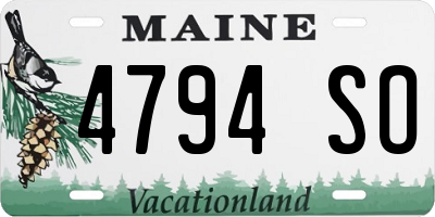 ME license plate 4794SO