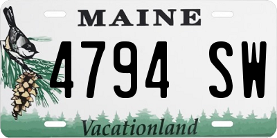 ME license plate 4794SW