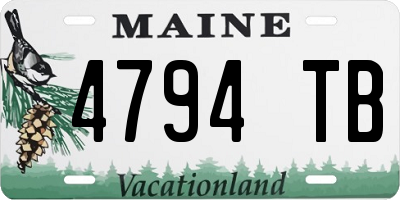ME license plate 4794TB