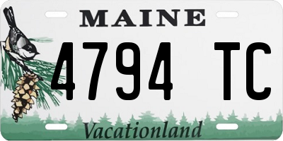 ME license plate 4794TC