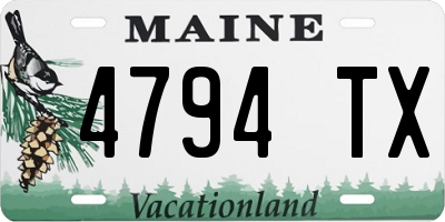 ME license plate 4794TX
