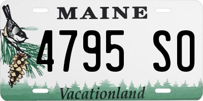 ME license plate 4795SO