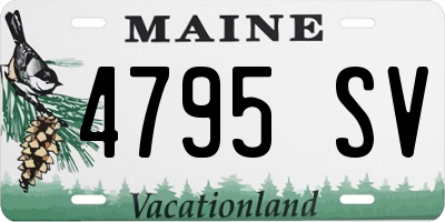 ME license plate 4795SV