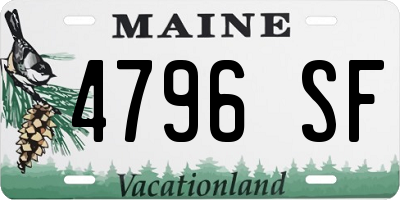 ME license plate 4796SF