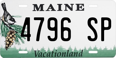 ME license plate 4796SP