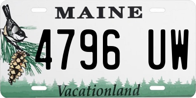 ME license plate 4796UW