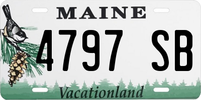 ME license plate 4797SB